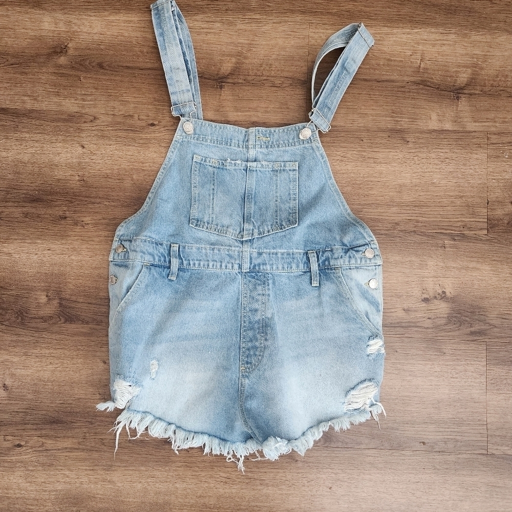 We The Free June Shortalls Overalls In Moonbeam - Picture 2 of 5